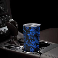 Blue Hawaiian Kakau Turtle Tumbler Cup Polynesian Tribal