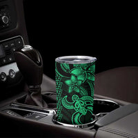 Green Hawaiian Kakau Turtle Tumbler Cup Polynesian Tribal