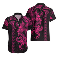 Hawaiian Tribal Hawaiian Shirt Polynesian Kakau Turtle - Pink LT9 - Polynesian Pride