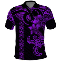 Hawaiian Tribal Polo Shirt Polynesian Kakau Turtle Purple LT9 Purple - Polynesian Pride