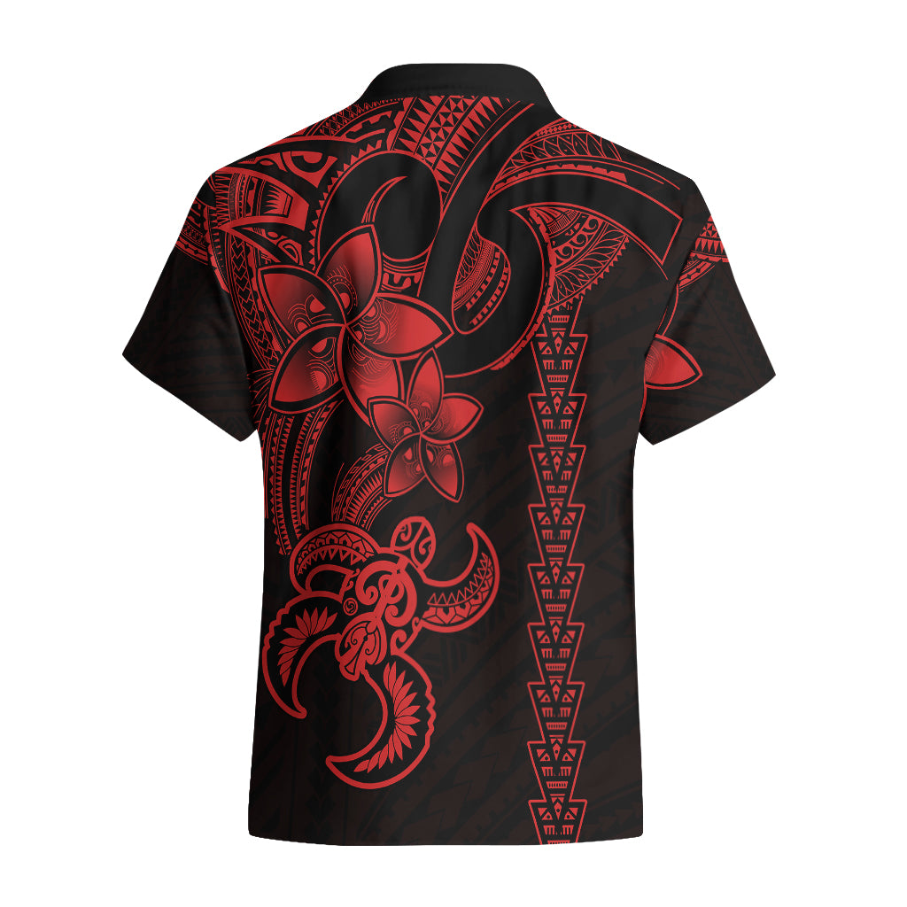 Hawaiian Tribal Hawaiian Shirt Polynesian Kakau Turtle - Red LT9 - Polynesian Pride