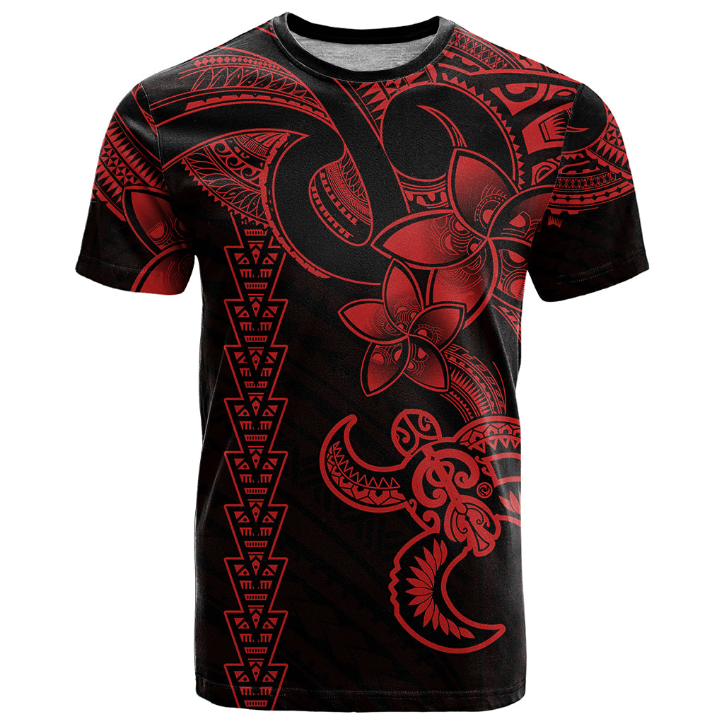 Hawaiian Tribal T Shirt Polynesian Kakau Turtle Red LT9 Red - Polynesian Pride