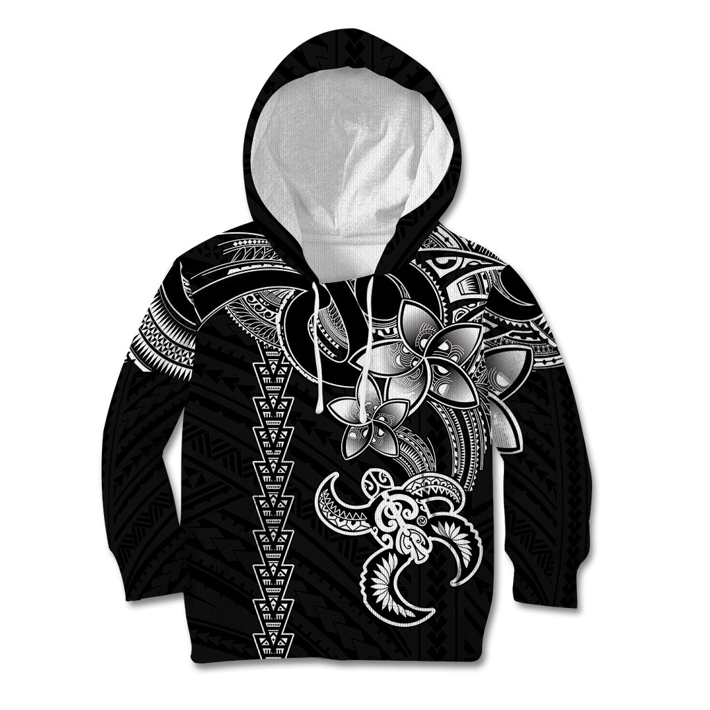 Hawaiian Tribal Kid Hoodie Polynesian Kakau Turtle - White LT9 White - Polynesian Pride