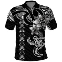 Hawaiian Tribal Polo Shirt Polynesian Kakau Turtle White LT9 White - Polynesian Pride