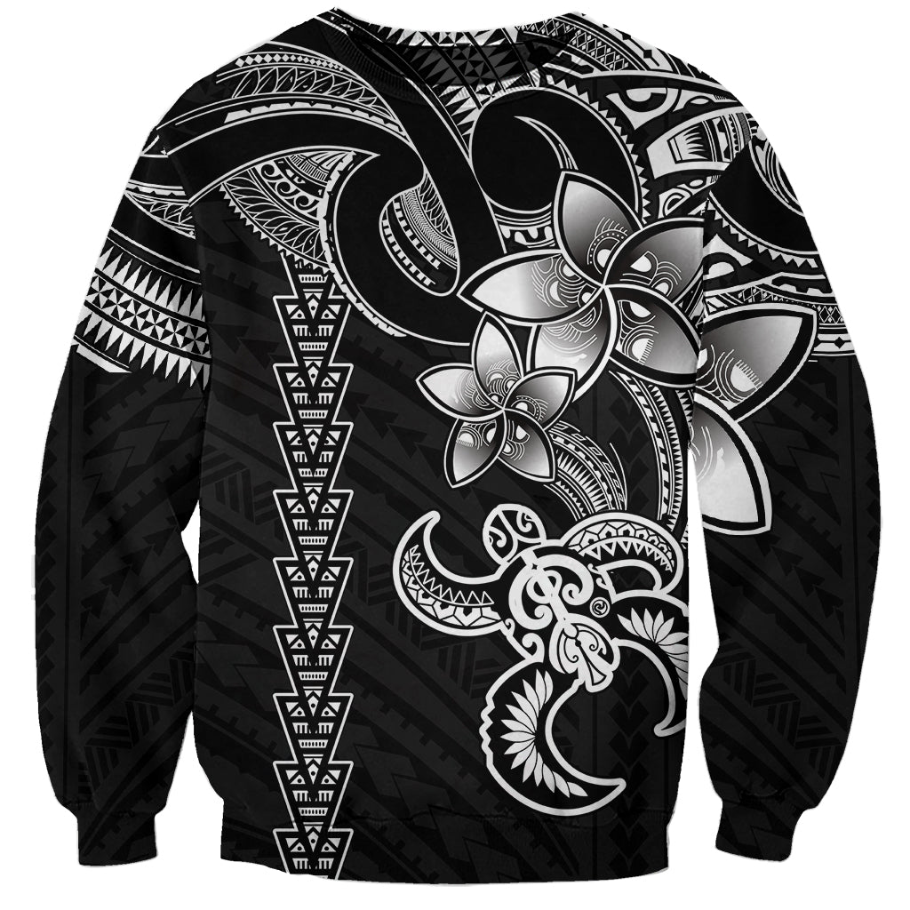 Hawaiian Tribal Sweatshirt Polynesian Kakau Turtle - White LT9 Unisex White - Polynesian Pride
