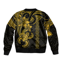 Hawaiian Tribal Bomber Jacket Polynesian Kakau Turtle - Yellow LT9 - Polynesian Pride