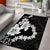 American Samoa Lotu Tamaiti Area Rug White Sunday Plumeria Black Vibe