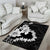 American Samoa Lotu Tamaiti Area Rug White Sunday Plumeria Black Vibe