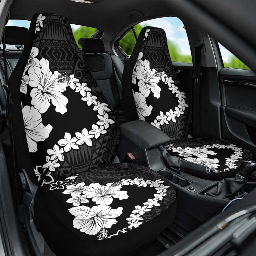 American Samoa Lotu Tamaiti Car Seat Cover White Sunday Plumeria Black Vibe