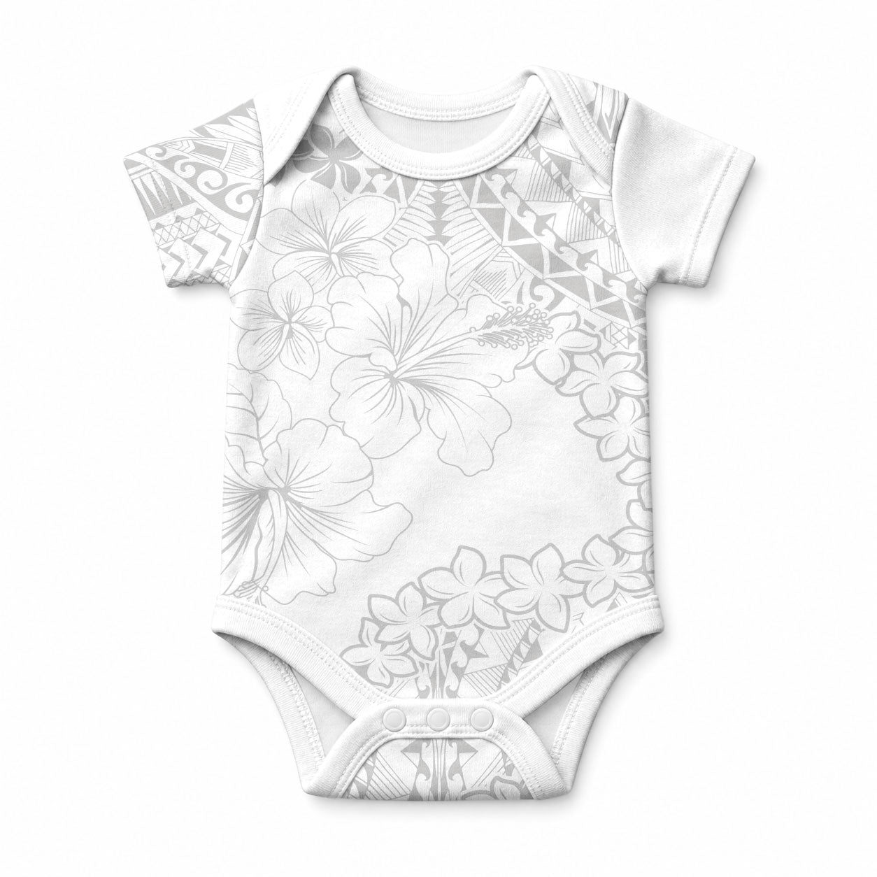 American Samoa Lotu Tamaiti Baby Onesie White Sunday Plumeria White Vibe
