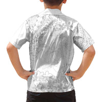 American Samoa Lotu Tamaiti Family Matching Tank Maxi Dress and Hawaiian Shirt White Sunday Plumeria White Vibe