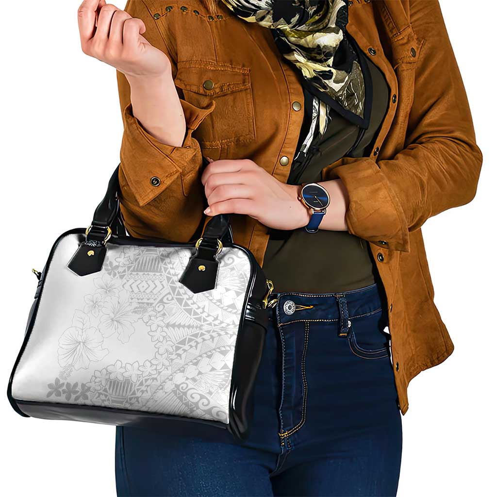 American Samoa Lotu Tamaiti Shoulder Handbag White Sunday Plumeria White Vibe