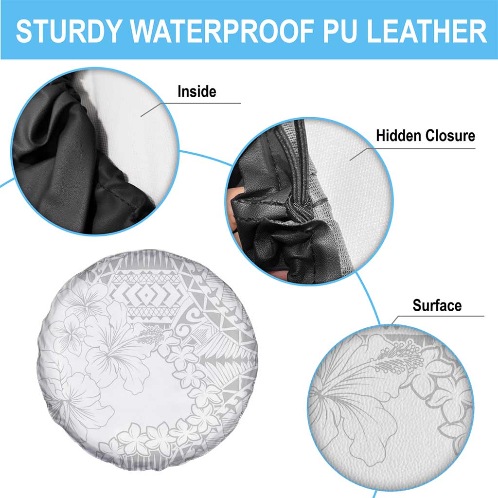 American Samoa Lotu Tamaiti Spare Tire Cover White Sunday Plumeria White Vibe