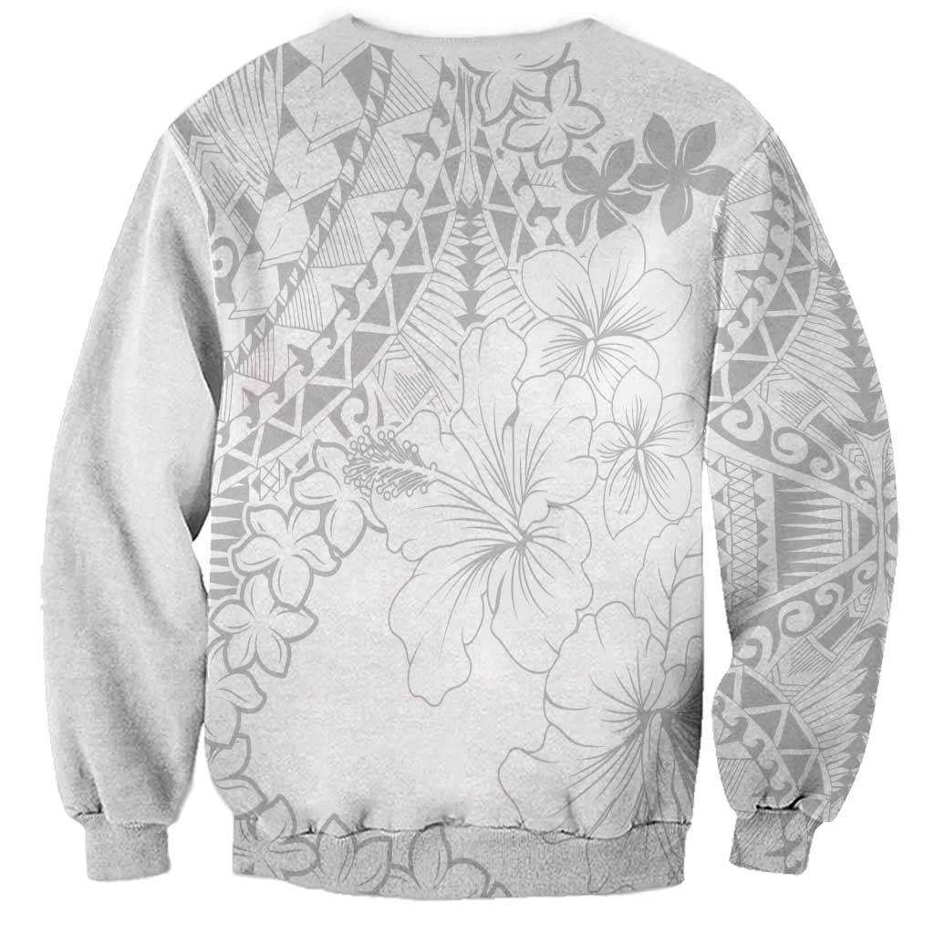American Samoa Lotu Tamaiti Sweatshirt White Sunday Plumeria White Vibe