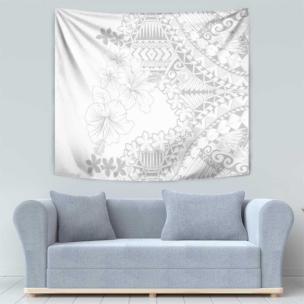 American Samoa Lotu Tamaiti Tapestry White Sunday Plumeria White Vibe