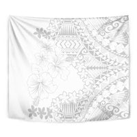 American Samoa Lotu Tamaiti Tapestry White Sunday Plumeria White Vibe