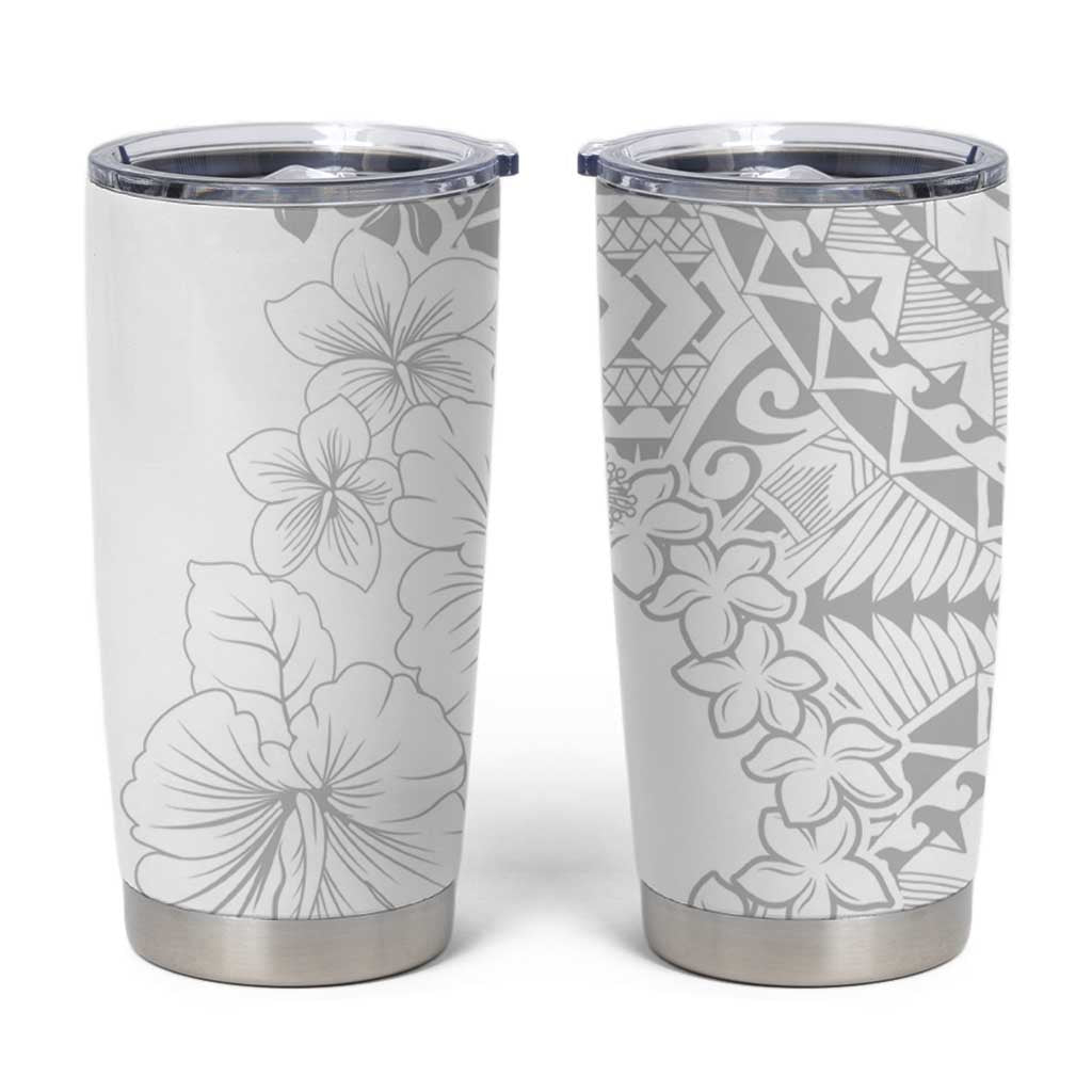 American Samoa Lotu Tamaiti Tumbler Cup White Sunday Plumeria White Vibe