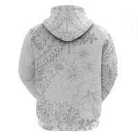 American Samoa Lotu Tamaiti Zip Hoodie White Sunday Plumeria White Vibe