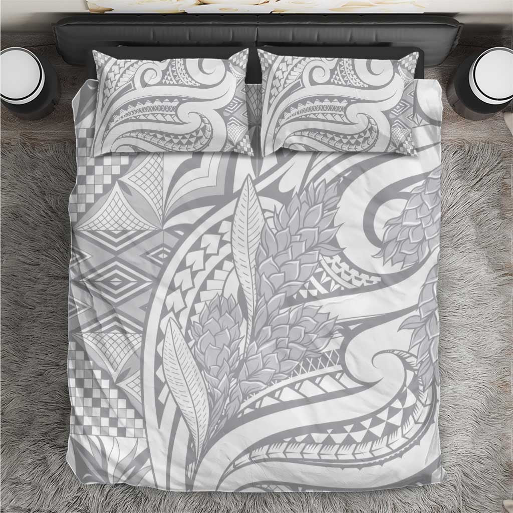 Lotu Tamaiti Samoa Siapo Bedding Set White Sunday With Teuila Torch Ginger