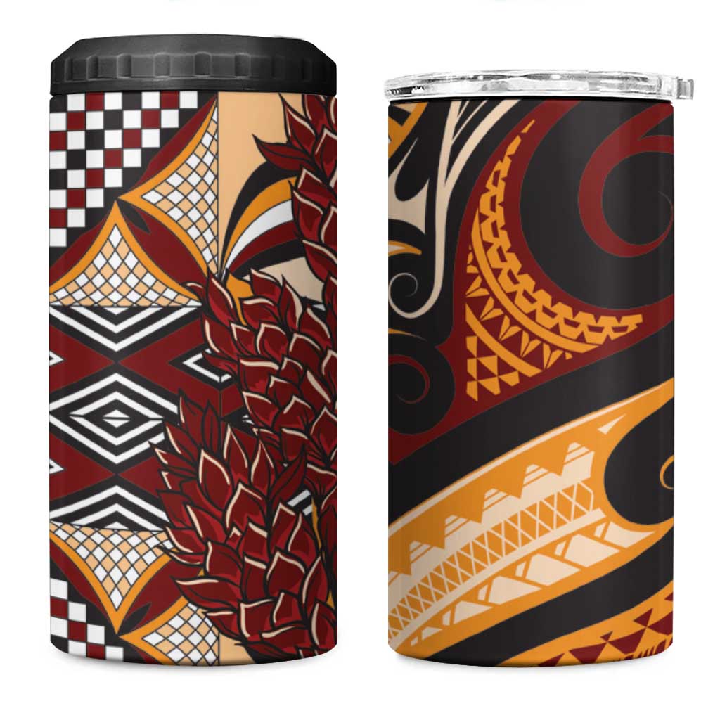 Vintage Samoa Siapo 4 in 1 Can Cooler Tumbler With Teuila Torch Ginger