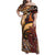 Vintage Samoa Siapo Family Matching Off Shoulder Maxi Dress and Hawaiian Shirt With Teuila Torch Ginger