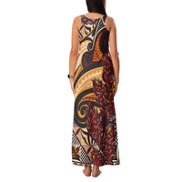 Vintage Samoa Siapo Family Matching Tank Maxi Dress and Hawaiian Shirt With Teuila Torch Ginger