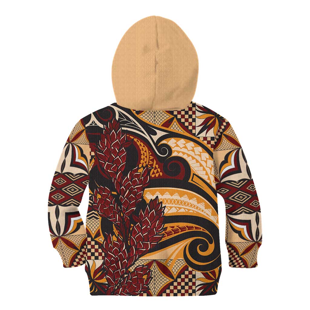 Vintage Samoa Siapo Kid Hoodie With Teuila Torch Ginger