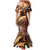 Vintage Samoa Siapo Mermaid Dress With Teuila Torch Ginger