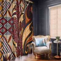 Vintage Samoa Siapo Window Curtain With Teuila Torch Ginger