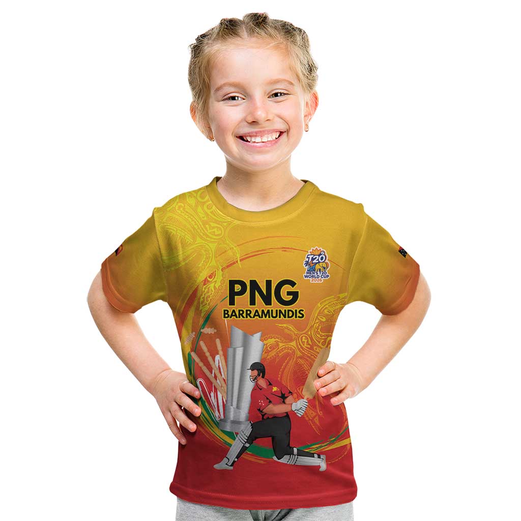 Custom Cricket PNG East Asia-Pacific Kid T Shirt Papua New Guinea Rise to Power - Polynesian Pride
