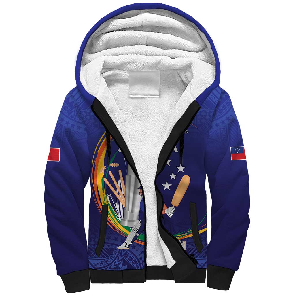 Custom Cricket Samoa East Asia-Pacific Sherpa Hoodie Samoa Storming the Limits - Polynesian Pride