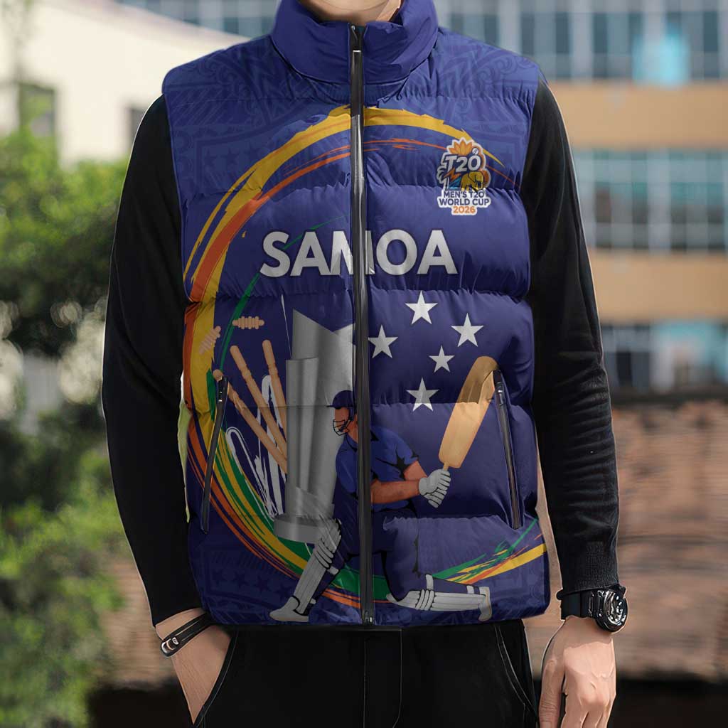 Custom Cricket Samoa East Asia-Pacific Sleeveless Puffer Jacket Samoa Storming the Limits - Polynesian Pride