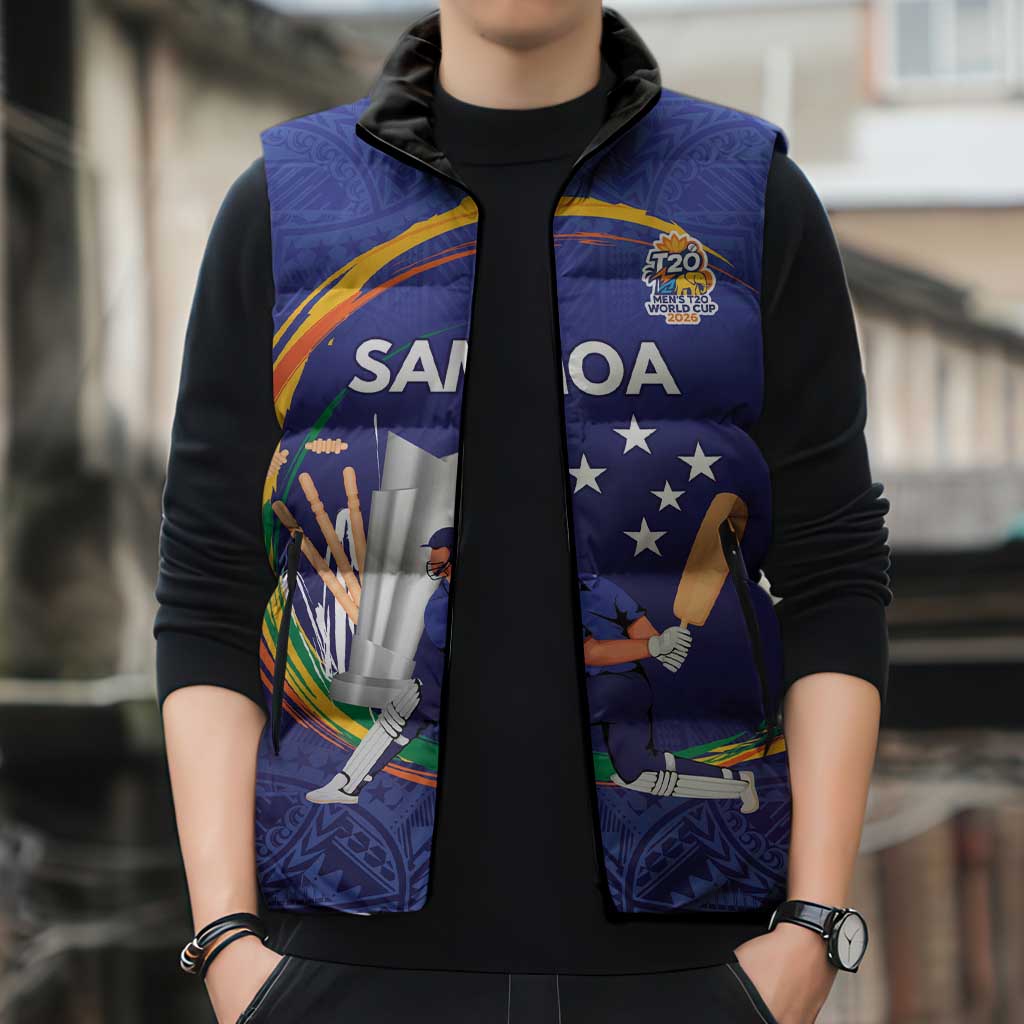 Custom Cricket Samoa East Asia-Pacific Sleeveless Puffer Jacket Samoa Storming the Limits - Polynesian Pride
