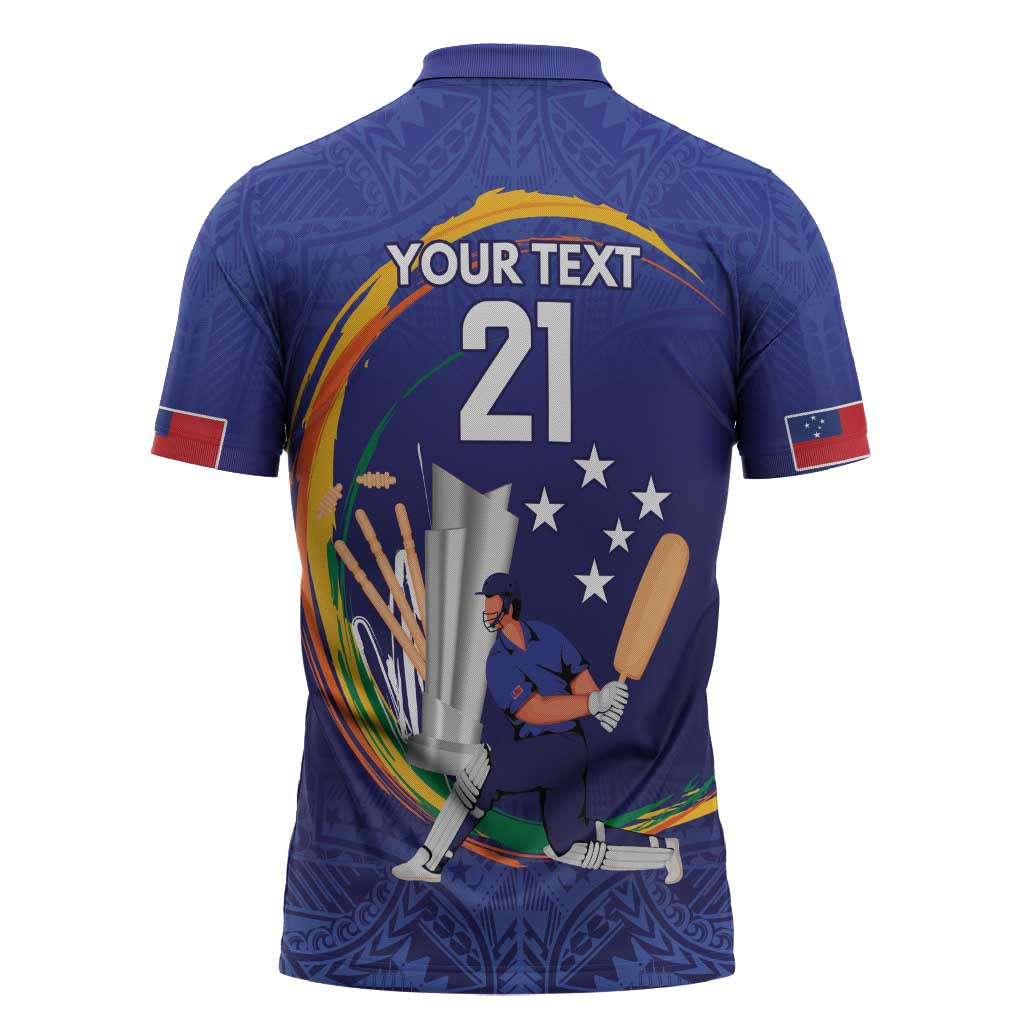 Custom Cricket Samoa East Asia-Pacific Zipper Polo Shirt Samoa Storming the Limits LT9 - Polynesian Pride