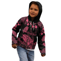 Personalised Polynesian Turtle Ribbon Kid Hoodie Think Pink Breast Cancer With Pacific Hibiscus LT9 - Polynesian Pride