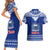 Toa Samoa Christmas Couples Matching Short Sleeve Bodycon Dress and Hawaiian Shirt Samoa Siva Tau Manuia Le Kerisimasi Blue Vibe LT9 - Polynesian Pride