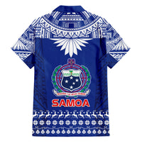 Toa Samoa Christmas Family Matching Short Sleeve Bodycon Dress and Hawaiian Shirt Samoa Siva Tau Manuia Le Kerisimasi Blue Vibe LT9 - Polynesian Pride