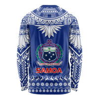 Toa Samoa Christmas Long Sleeve Shirt Samoa Siva Tau Manuia Le Kerisimasi Blue Vibe LT9 - Polynesian Pride