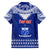 Personalised Toa Samoa Christmas Family Matching Off Shoulder Long Sleeve Dress and Hawaiian Shirt Samoa Siva Tau Manuia Le Kerisimasi Blue Vibe LT9 - Polynesian Pride
