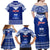 Personalised Toa Samoa Christmas Family Matching Off Shoulder Maxi Dress and Hawaiian Shirt Samoa Siva Tau Manuia Le Kerisimasi Blue Vibe LT9 - Polynesian Pride