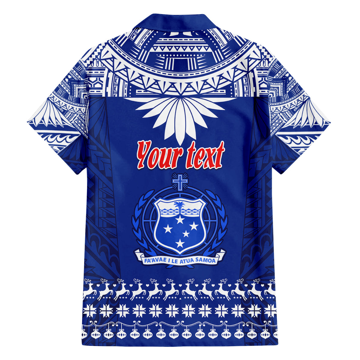 Personalised Toa Samoa Christmas Family Matching Off Shoulder Maxi Dress and Hawaiian Shirt Samoa Siva Tau Manuia Le Kerisimasi Blue Vibe LT9 - Polynesian Pride