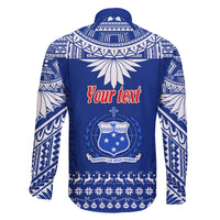 Personalised Toa Samoa Christmas Family Matching Puletasi Dress and Hawaiian Shirt Samoa Siva Tau Manuia Le Kerisimasi Blue Vibe LT9 - Polynesian Pride