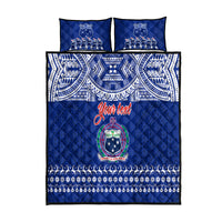 Personalised Toa Samoa Christmas Quilt Bed Set Samoa Siva Tau Manuia Le Kerisimasi Blue Vibe LT9 Blue - Polynesian Pride