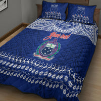 Personalised Toa Samoa Christmas Quilt Bed Set Samoa Siva Tau Manuia Le Kerisimasi Blue Vibe LT9 - Polynesian Pride