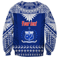 Personalised Toa Samoa Christmas Sweatshirt Samoa Siva Tau Manuia Le Kerisimasi Blue Vibe LT9 - Polynesian Pride