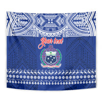 Personalised Toa Samoa Christmas Tapestry Samoa Siva Tau Manuia Le Kerisimasi Blue Vibe LT9 - Polynesian Pride