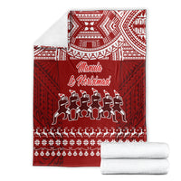 Toa Samoa Christmas Blanket Samoa Siva Tau Manuia Le Kerisimasi Red Vibe LT9 - Polynesian Pride