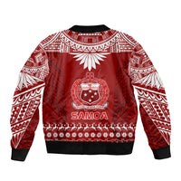 Toa Samoa Christmas Bomber Jacket Samoa Siva Tau Manuia Le Kerisimasi Red Vibe LT9 - Polynesian Pride