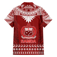 Toa Samoa Christmas Family Matching Long Sleeve Bodycon Dress and Hawaiian Shirt Samoa Siva Tau Manuia Le Kerisimasi Red Vibe LT9 - Polynesian Pride