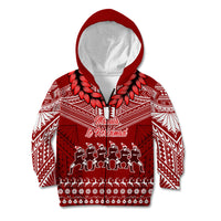 Toa Samoa Christmas Kid Hoodie Samoa Siva Tau Manuia Le Kerisimasi Red Vibe LT9 Zip Hoodie Red - Polynesian Pride